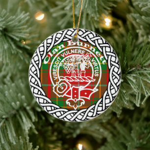 Décoration En Céramique Clan écossais Burnett Tartan et Crest