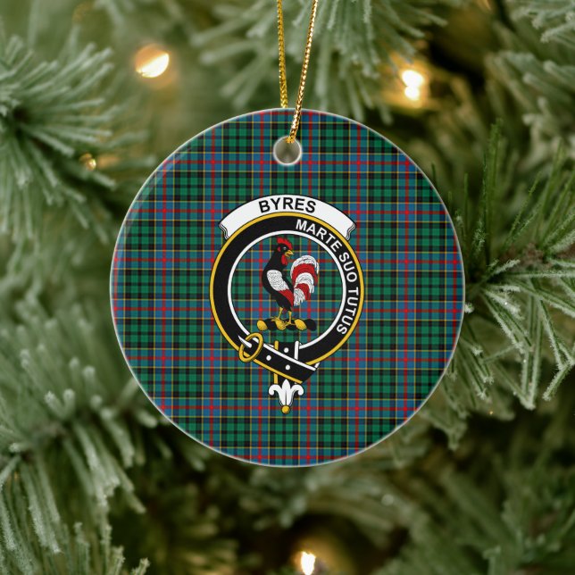 Décoration En Céramique Clan écossais Byres Tartan et Crest (Arbre)
