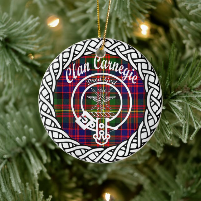 Décoration En Céramique Clan écossais Carnegie Tartan et Crest (Arbre)