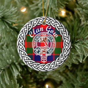 Décoration En Céramique Clan écossais Gow Tartan et Crest