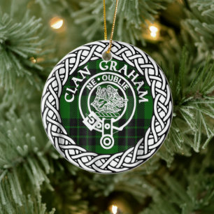 Décoration En Céramique Clan écossais Graham Tartan et Crest