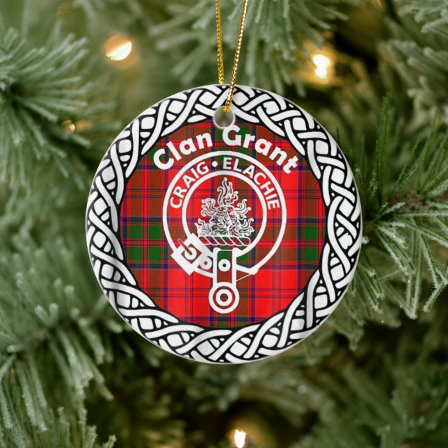 Décoration En Céramique Clan écossais Grant Tartan et Crest (Arbre)