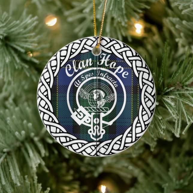 Décoration En Céramique Clan écossais Hope Tartan et Crest (Arbre)