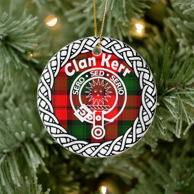 Décoration En Céramique Clan écossais Kerr Tartan et Crest (Arbre)