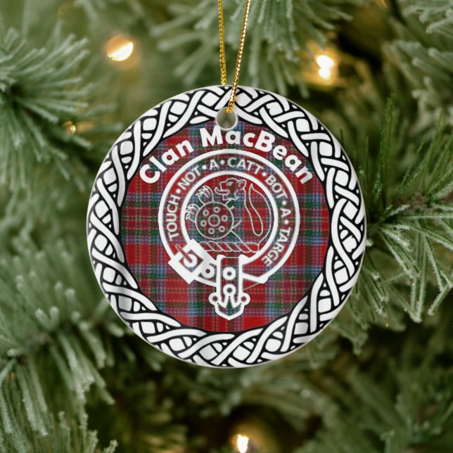 Décoration En Céramique Clan écossais MacBean Tartan et Crest (Arbre)