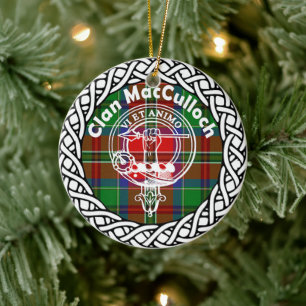 Décoration En Céramique Clan écossais MacCullock Tartan et Crest
