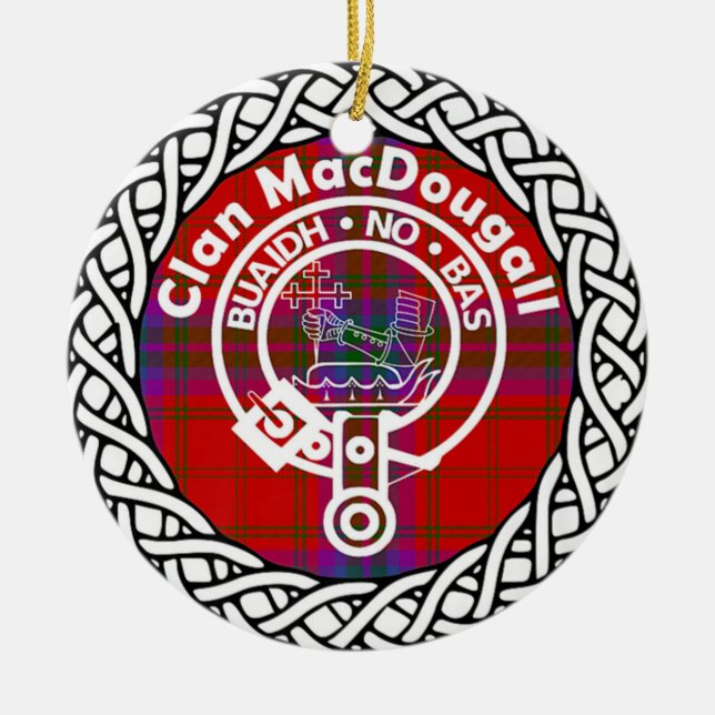 Décoration En Céramique Clan écossais MacDougall Tartan et Crest (Devant)