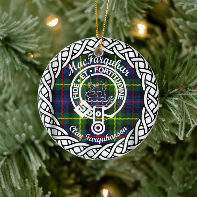 Décoration En Céramique Clan écossais MacFarquhar Tartan et Crest (Arbre)
