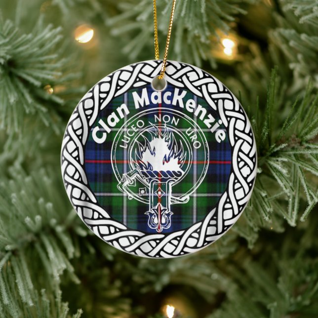Décoration En Céramique Clan écossais MacKenzie Tartan et Crest (Arbre)