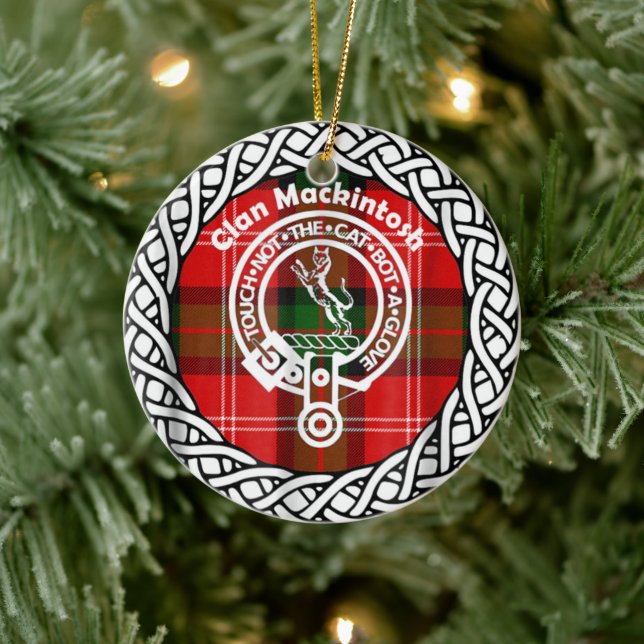 Décoration En Céramique Clan écossais Mackintosh Tartan et Crest (Arbre)