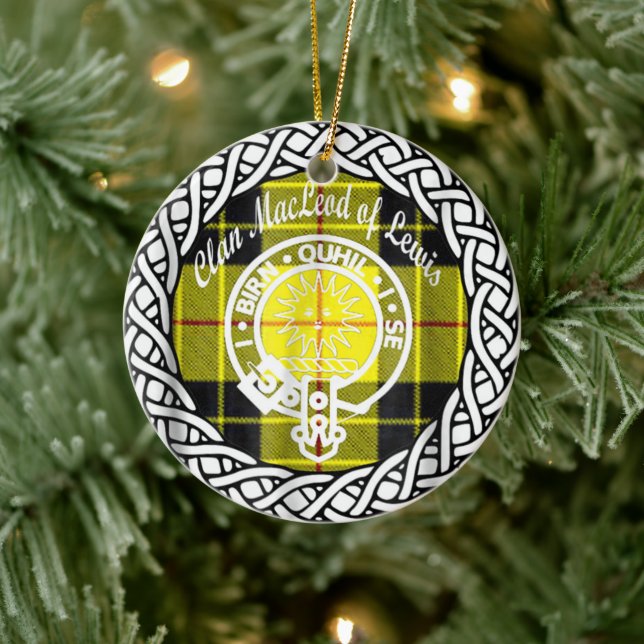 Décoration En Céramique Clan écossais MacLead de Lewis Tartan et Crest (Arbre)