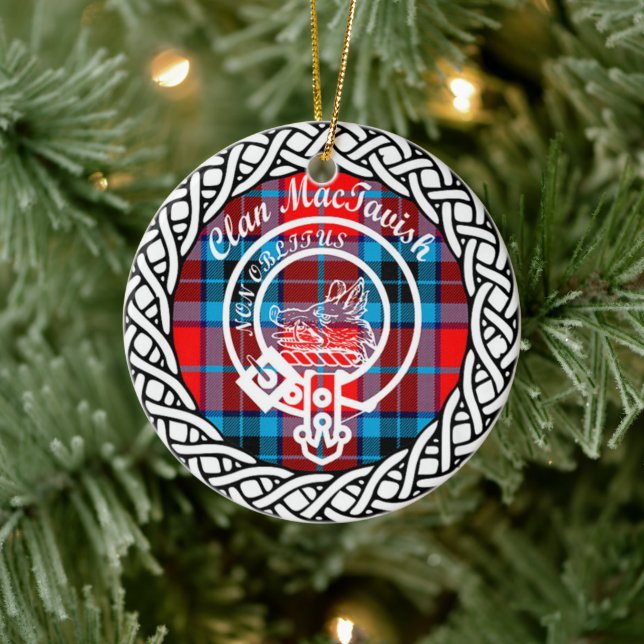 Décoration En Céramique Clan écossais MacTavish Tartan et Crest (Arbre)