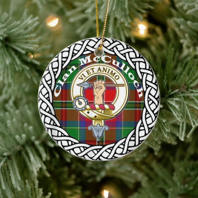 Décoration En Céramique Clan écossais McCulloch Tartan et Crest (Arbre)