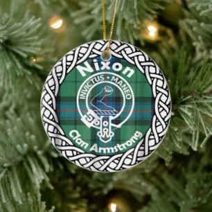 Décoration En Céramique Clan écossais Nixon Tartan et Crest