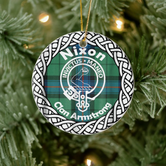 Décoration En Céramique Clan écossais Nixon Tartan et Crest (Arbre)