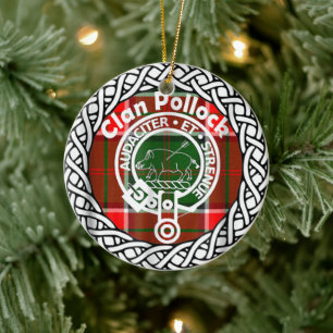 Décoration En Céramique Clan écossais Pollock Tartan et Crest