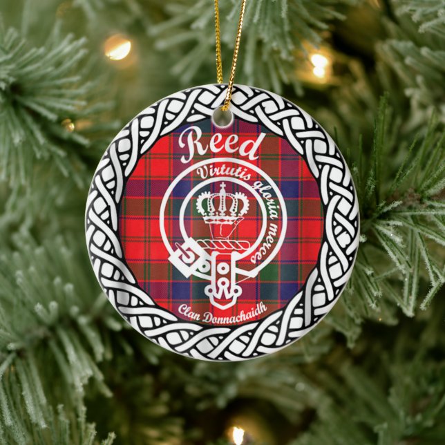 Décoration En Céramique Clan écossais Reed Tartan et Crest (Arbre)