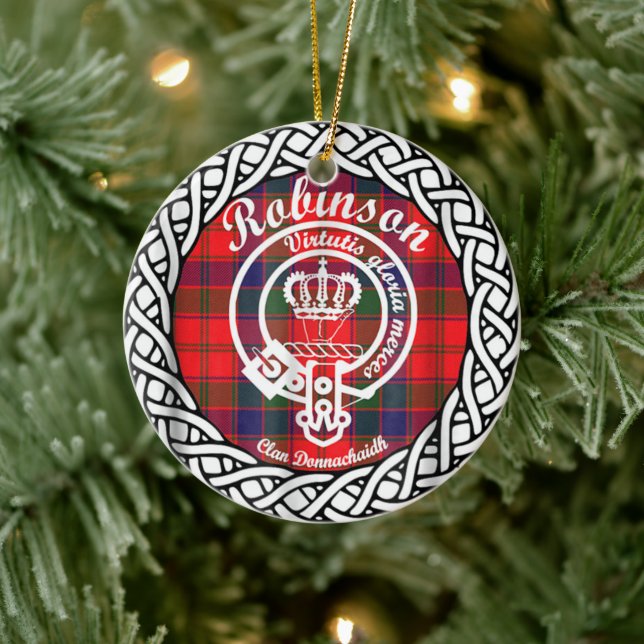Décoration En Céramique Clan écossais Robinson Tartan et Crest (Arbre)