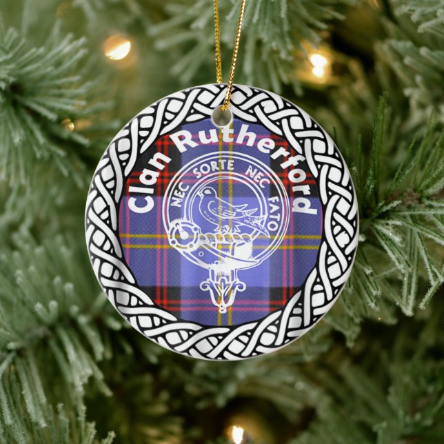 Décoration En Céramique Clan écossais Rutherford Tartan et Crest (Arbre)