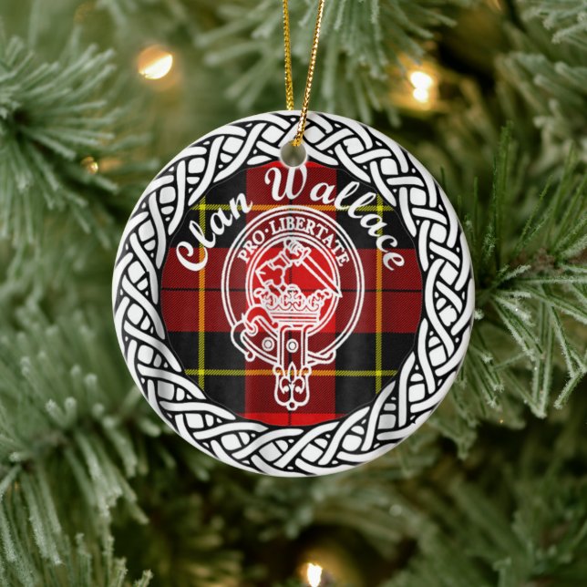 Décoration En Céramique Clan écossais Wallace Tartan et Crest (Arbre)