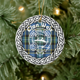 Décoration En Céramique Clan écossais Weir Tartan et Crest