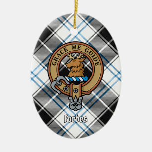 Décoration En Céramique Clan Forbes Crest sur la robe Tartan