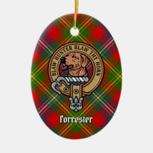 Décoration En Céramique Clan Forrester Crest sur Tartan