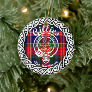 Décoration En Céramique Clan Gillies Tartan et Crest