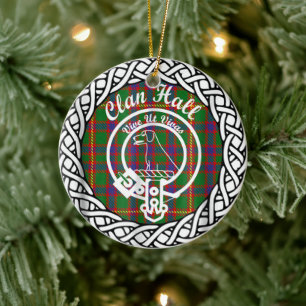 Décoration En Céramique Clan Hall Tartan et Crest