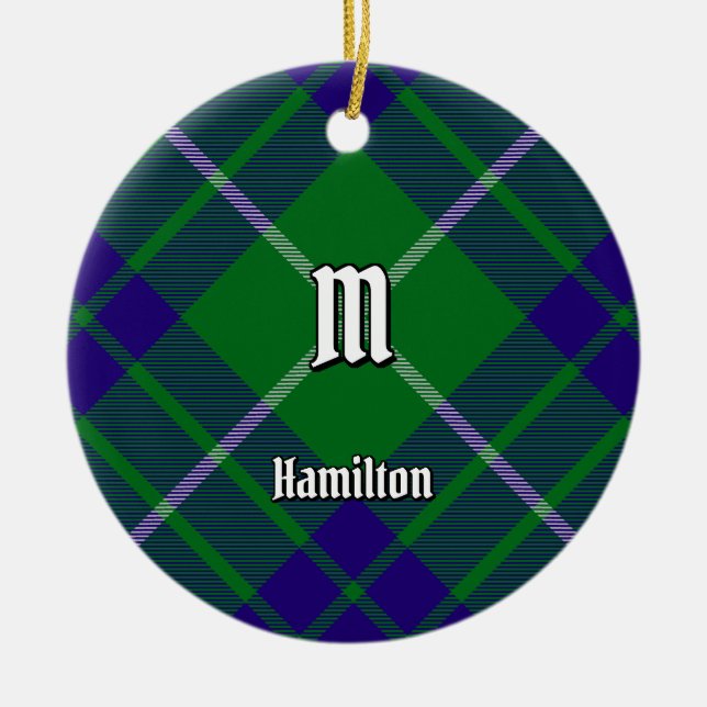 Décoration En Céramique Clan Hamilton Chasse Tartan Ornament en céramique (Devant)