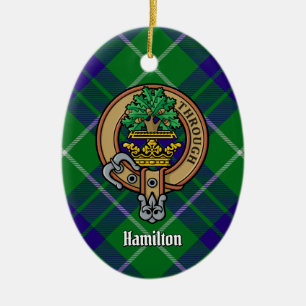 Décoration En Céramique Clan Hamilton Crest sur la chasse Tartan