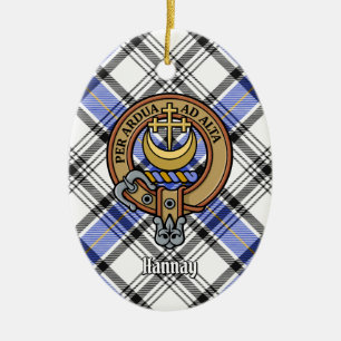Décoration En Céramique Clan Hannay Crest sur Tartan