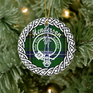 Décoration En Céramique Clan Henderson Tartan et Crest