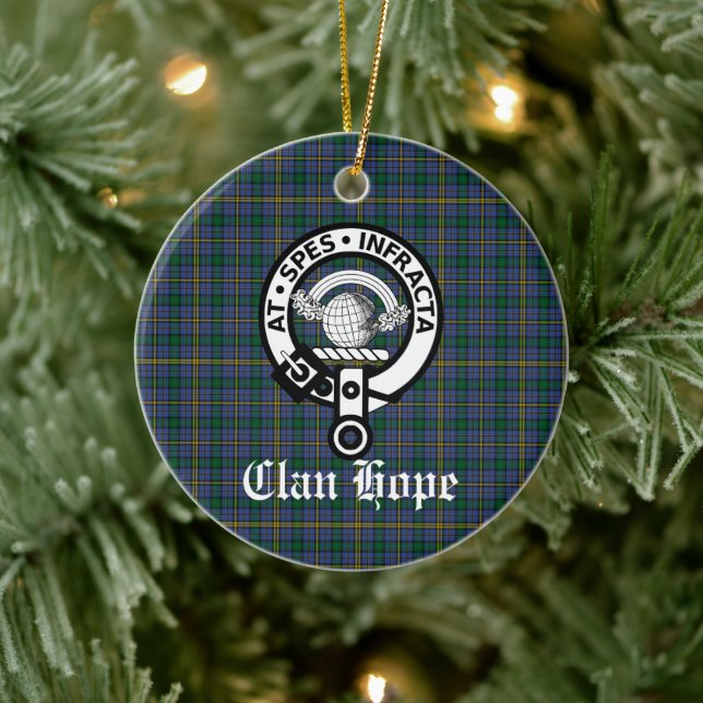 Décoration En Céramique Clan Hope Crest Badge & Tartan (Arbre)