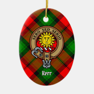 Décoration En Céramique Clan Kerr Crest sur l'ornement en céramique Tartan