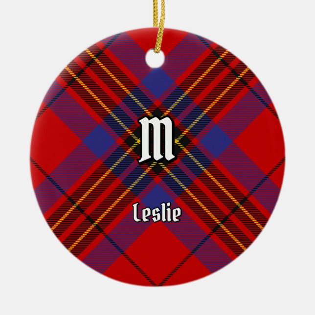 Décoration En Céramique Clan Leslie Red Tartan (Devant)