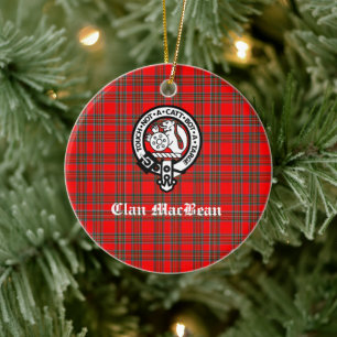Décoration En Céramique Clan MacBean Crest Badge & Tartan