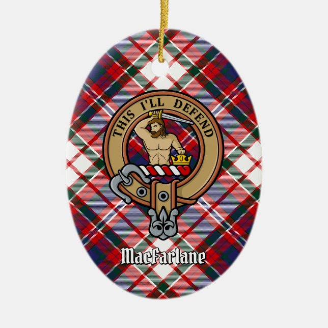 Décoration En Céramique Clan MacFarlane Crest sur le tatan de robe (Devant)