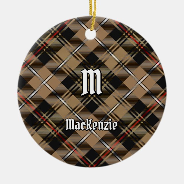 Décoration En Céramique Clan MacKenzie Chasse Tartan Brown (Devant)
