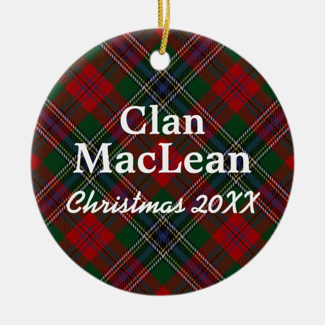 Décoration En Céramique Clan MacLean Scottish Tartan (Devant)