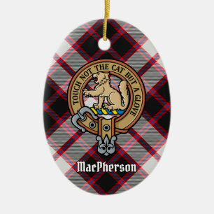 Décoration En Céramique Clan MacPherson Crest sur la chasse Tartan