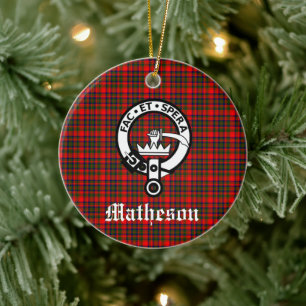 Décoration En Céramique Clan Matheson Crest Badge et Tartan