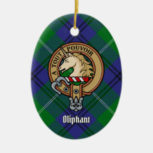 Décoration En Céramique Clan Oliphant Crest sur Tartan