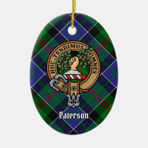 Décoration En Céramique Clan Paterson Crest sur Tartan