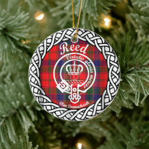 Décoration En Céramique Clan Reed Tartan et Crest