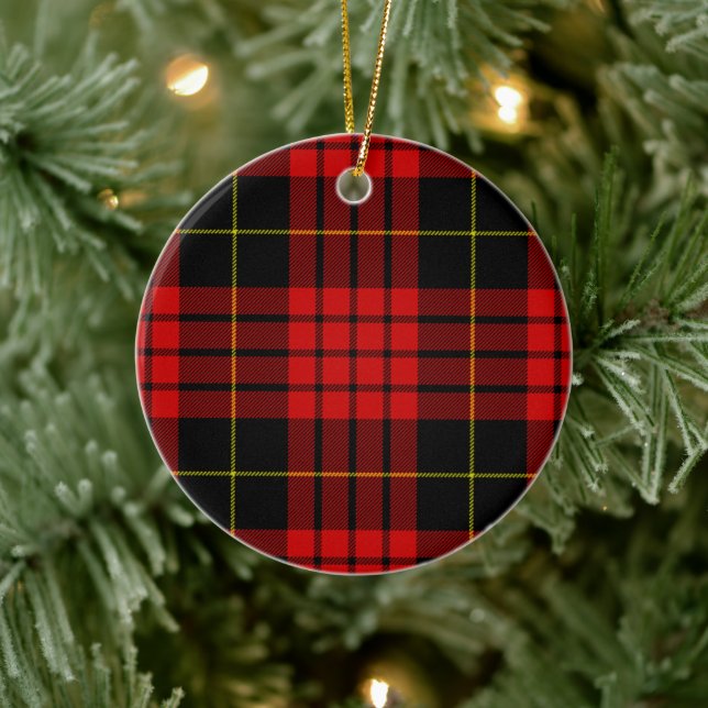 Décoration En Céramique Clan rouge et noir MacQueen Tartan (Arbre)