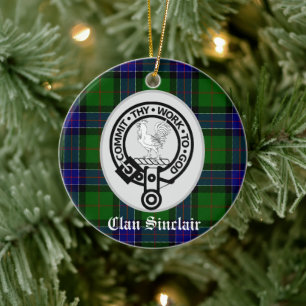 Décoration En Céramique Clan Sinclair Crest & Tartan personnalisable