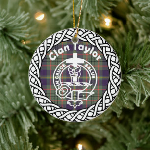Décoration En Céramique Clan Taylor Tartan et Crest