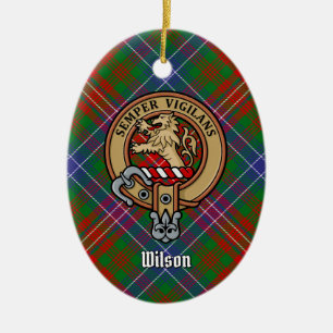 Décoration En Céramique Clan Wilson Crest sur Tartan moderne