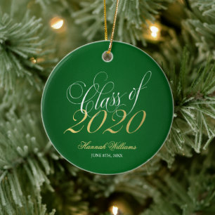 Décoration En Céramique Classe d'or de script Green de 2020